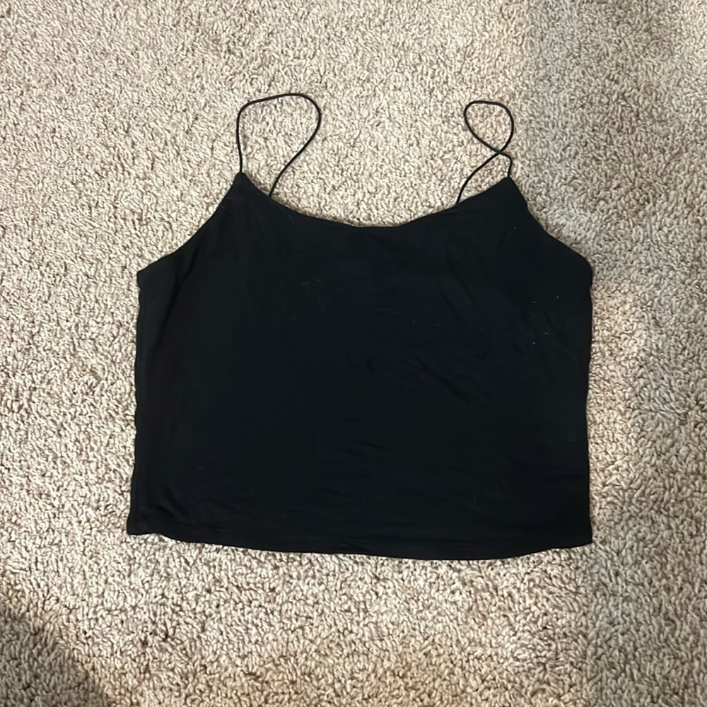 Black spaghetti strap tank